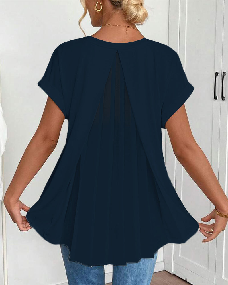 Kortærmet T-shirt med monokromt patchwork
