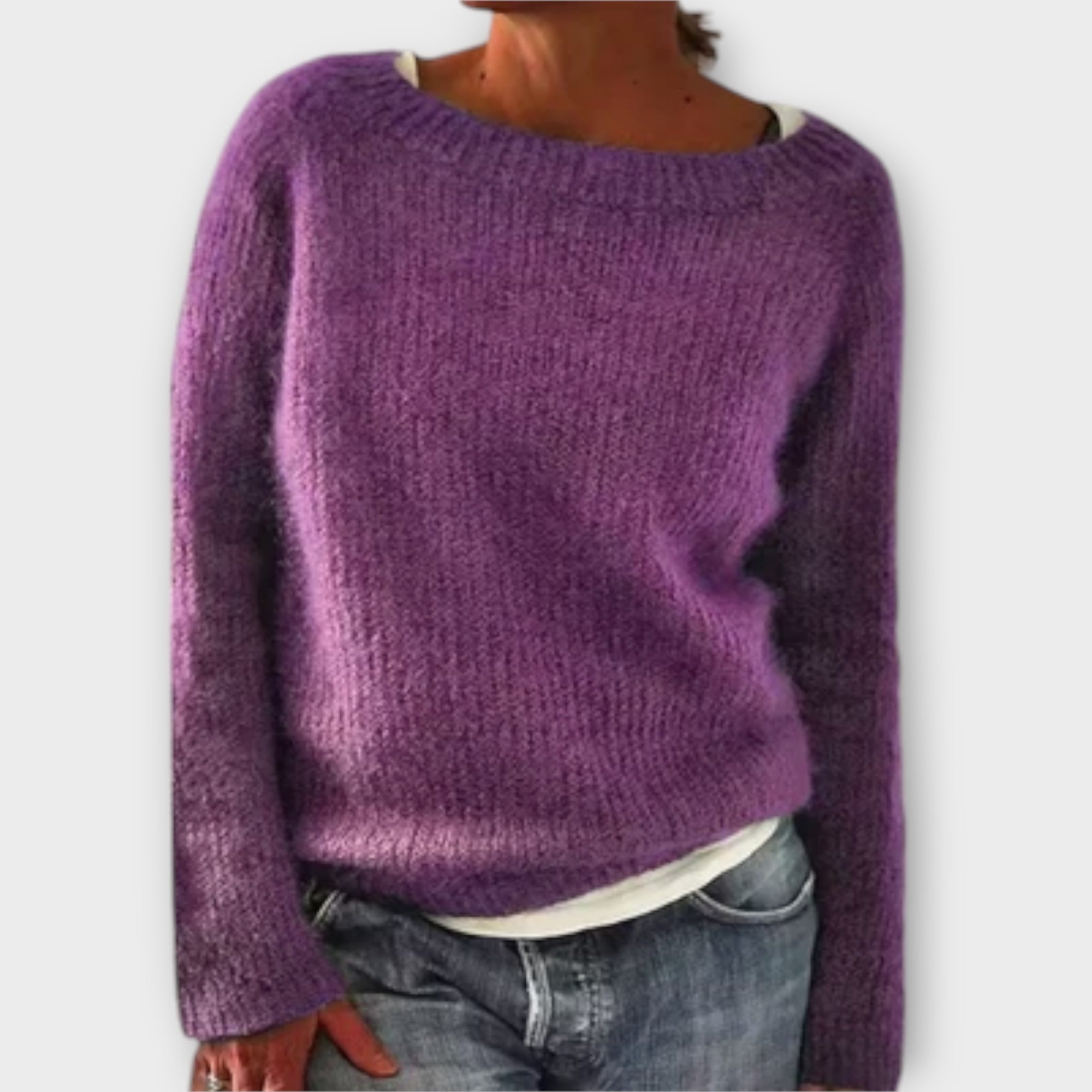 Elry™ - Blød ensfarvet strikpullover
