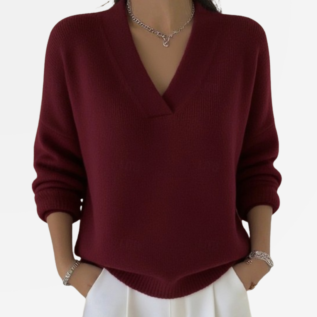 Taleena | Sweter z dekoltem w serek
