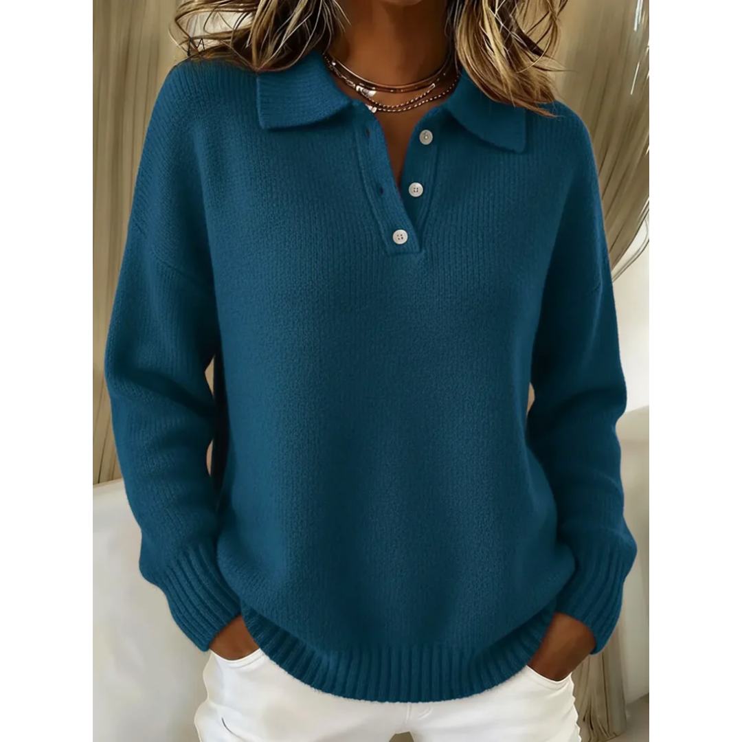 Healen | Sweter Polo z Dzianiny