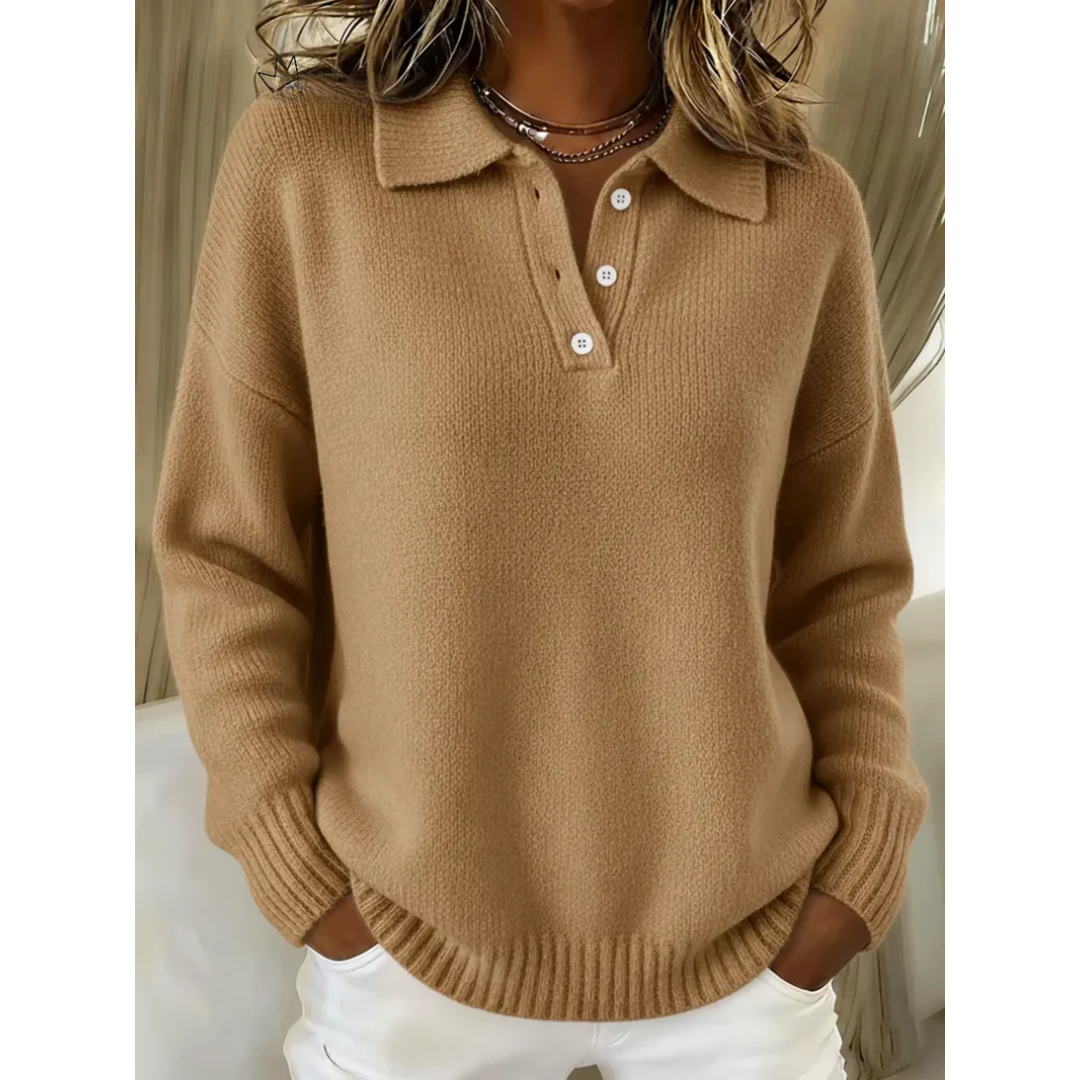 Healen | Sweter Polo z Dzianiny