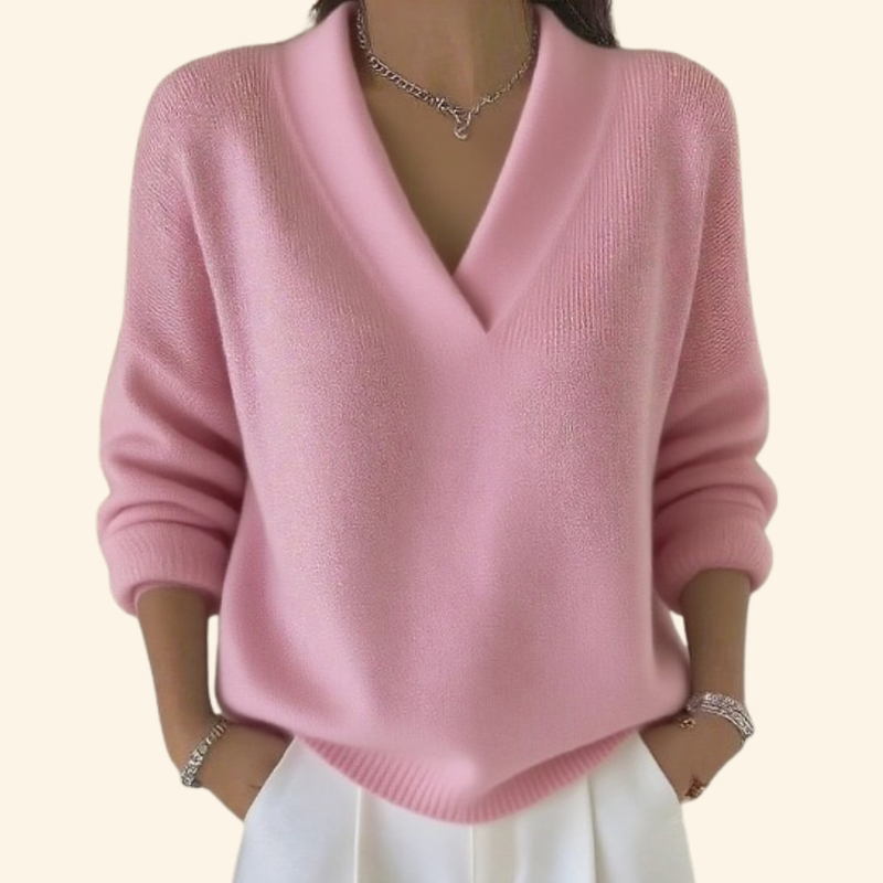 Taleena | Sweter z dekoltem w serek