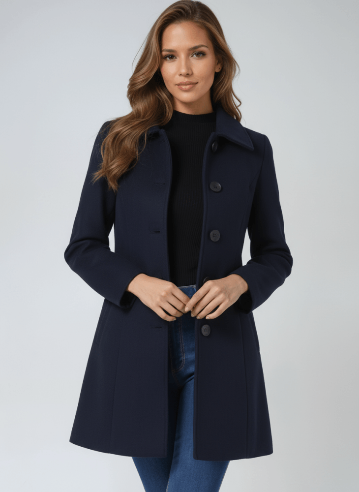 Stella | Elegancki Zimowy Płaszcz z Jednym Guzikiem