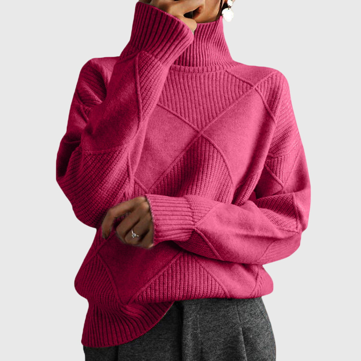 Angela | Sweter z golfem