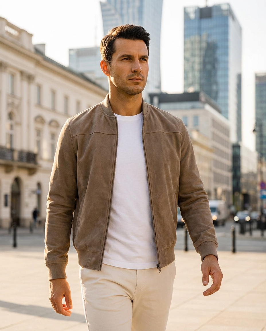 Adam – Zamszowa kurtka bomber premium