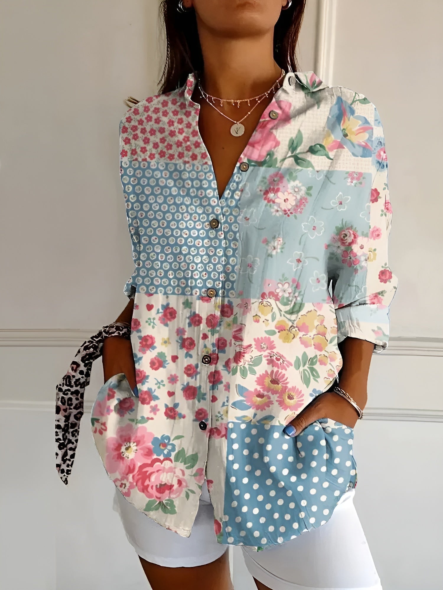 Fiora | Bluzka Ocean Patchwork