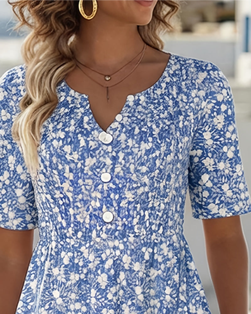 Liva™ Elegant Blomstret Kjole