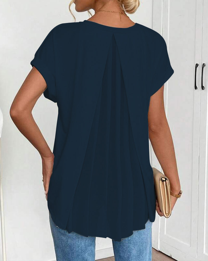 Kortærmet T-shirt med monokromt patchwork