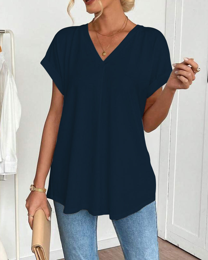 Kortærmet T-shirt med monokromt patchwork