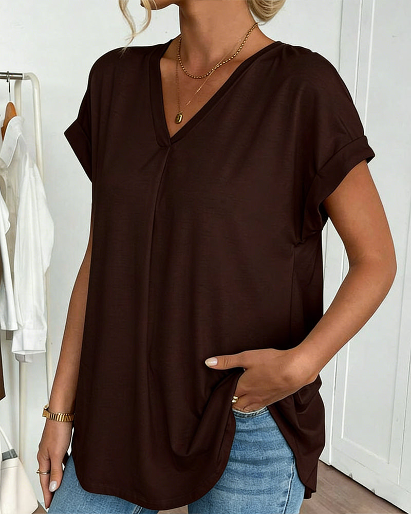 Kortærmet T-shirt med monokromt patchwork