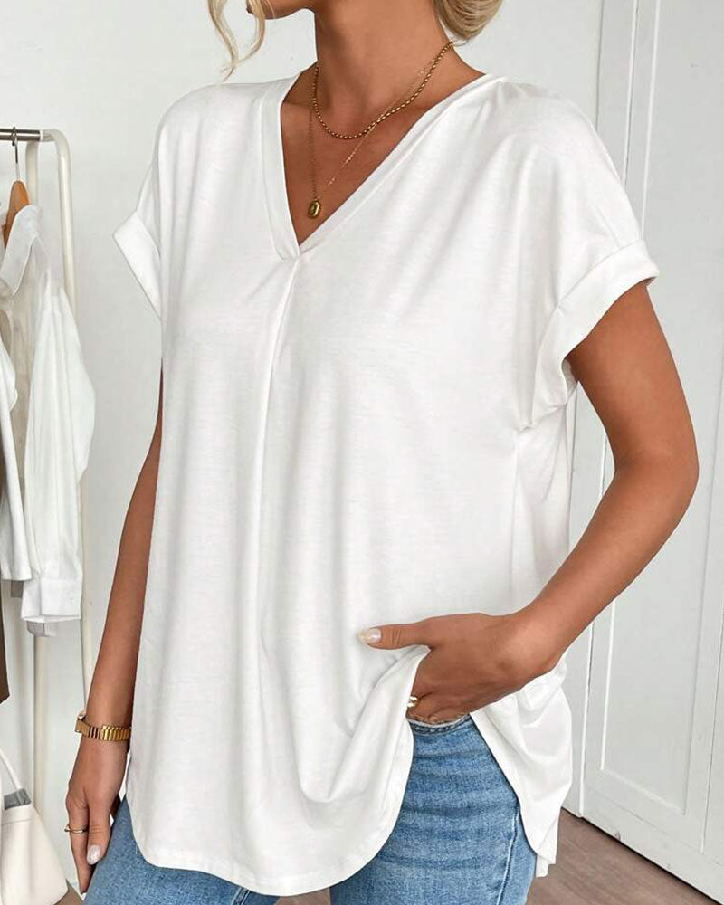 Kortærmet T-shirt med monokromt patchwork