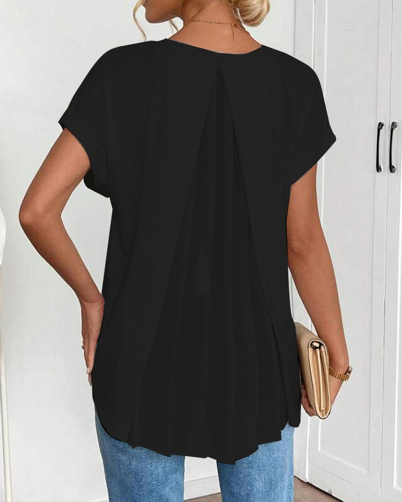 Kortærmet T-shirt med monokromt patchwork