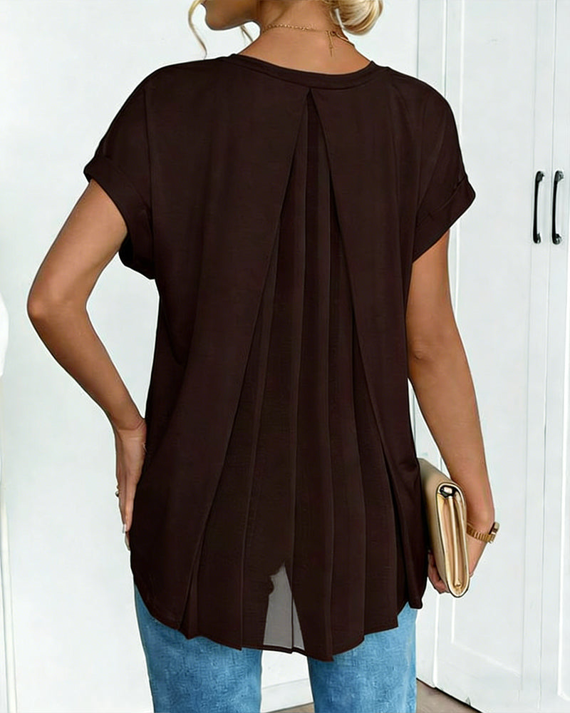 Kortærmet T-shirt med monokromt patchwork