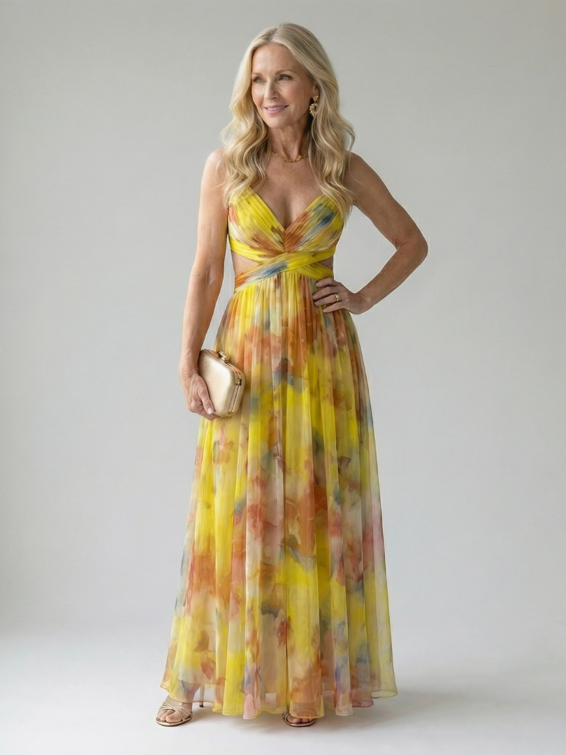 Isel | Miękka sukienka maxi typu wrap