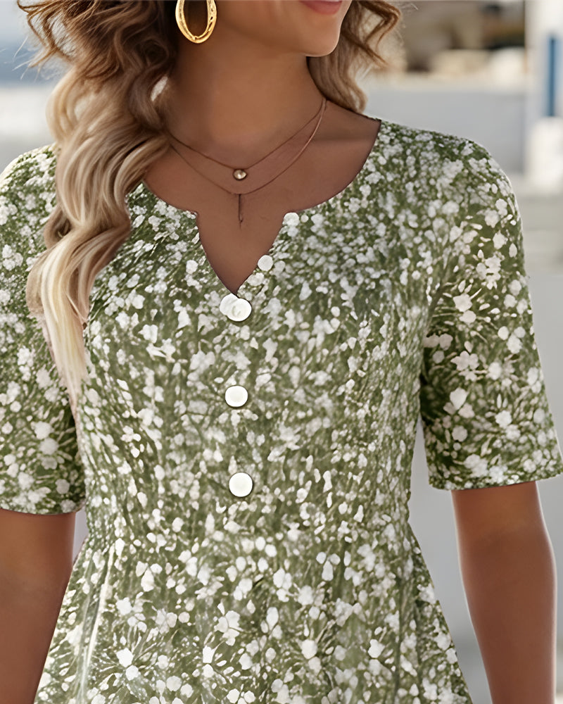 Liva™ Elegant Blomstret Kjole