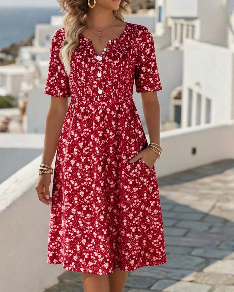 Liva™ Elegant Blomstret Kjole