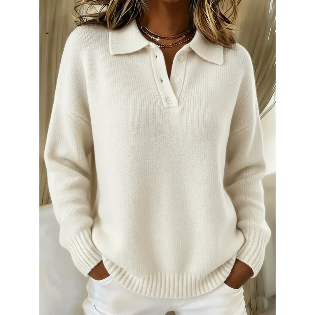 Healen | Sweter Polo z Dzianiny
