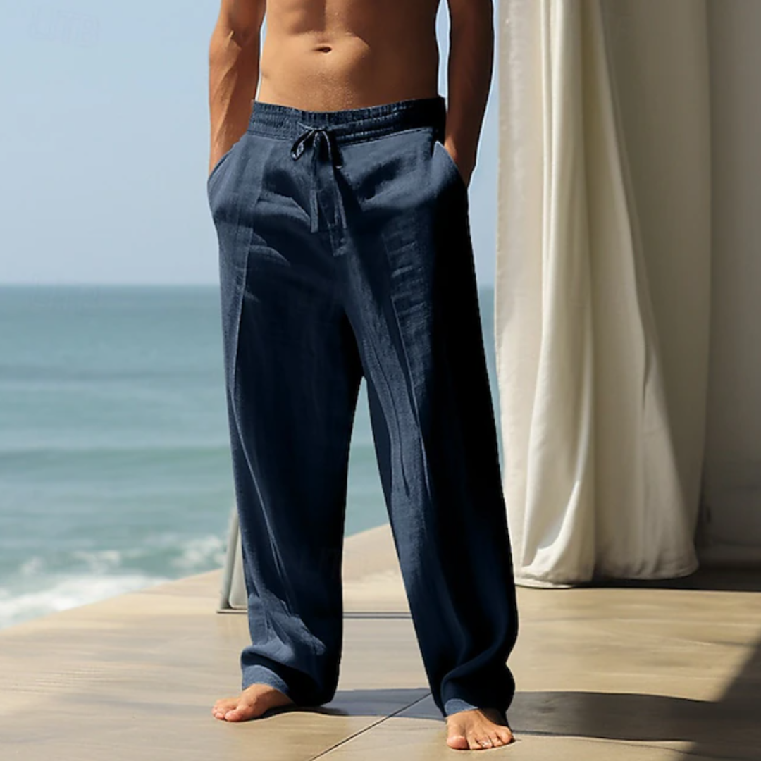 Caleb | Lnianie Spodnie Baggy