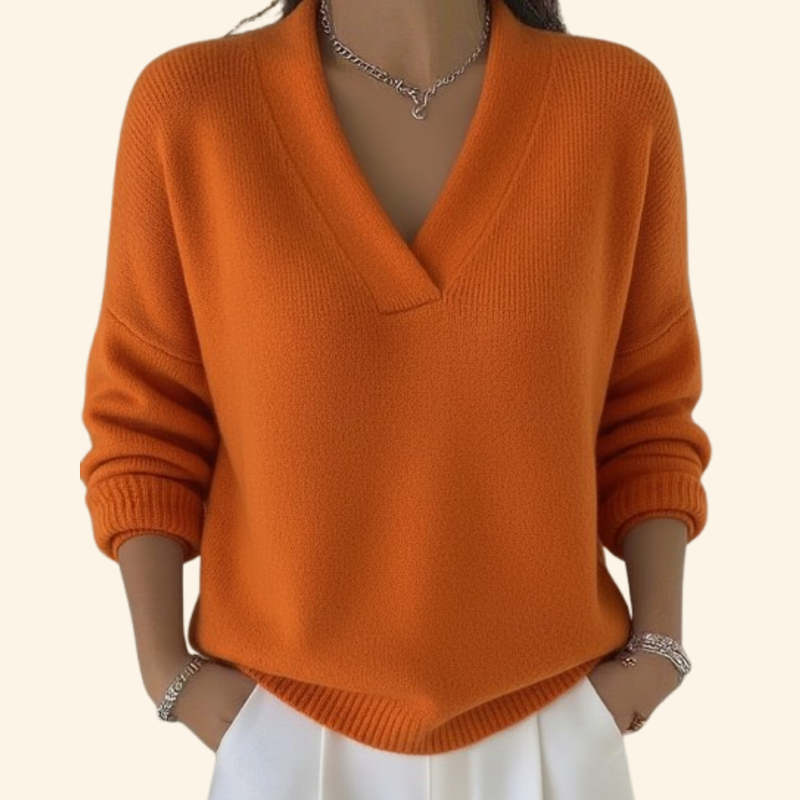 Taleena | Sweter z dekoltem w serek