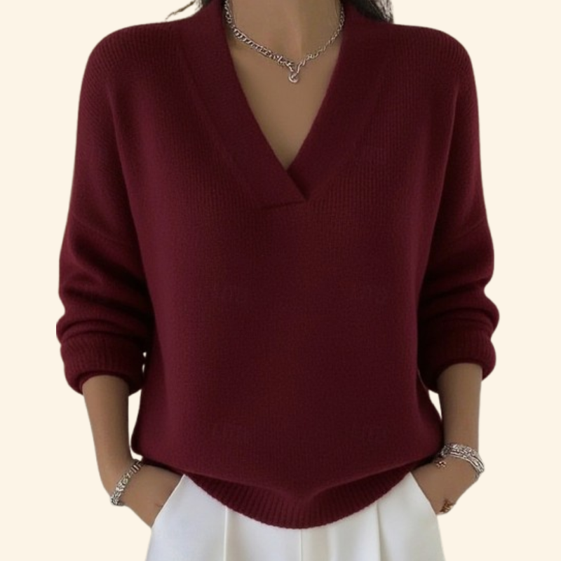 Taleena | Sweter z dekoltem w serek