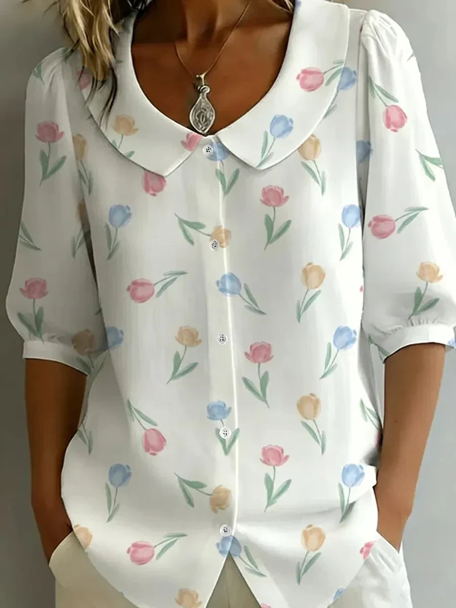 Elise - Blomstret bluse