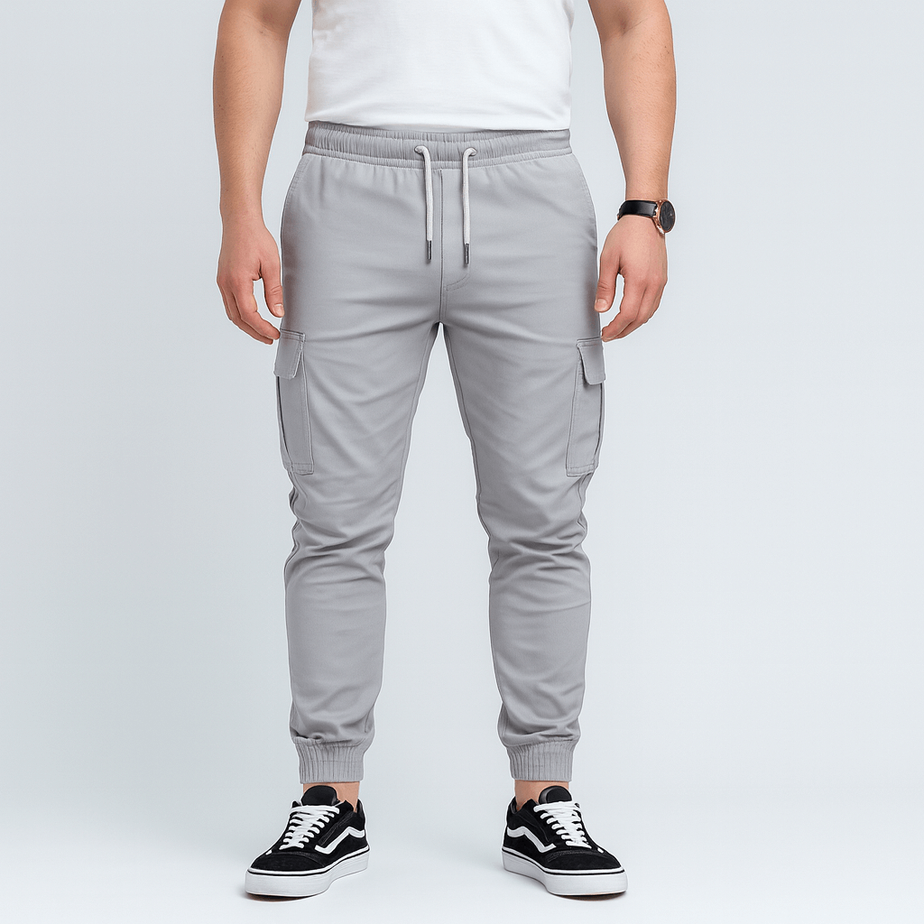 Paweł | Miękkie joggery cargo z elastycznym pasem