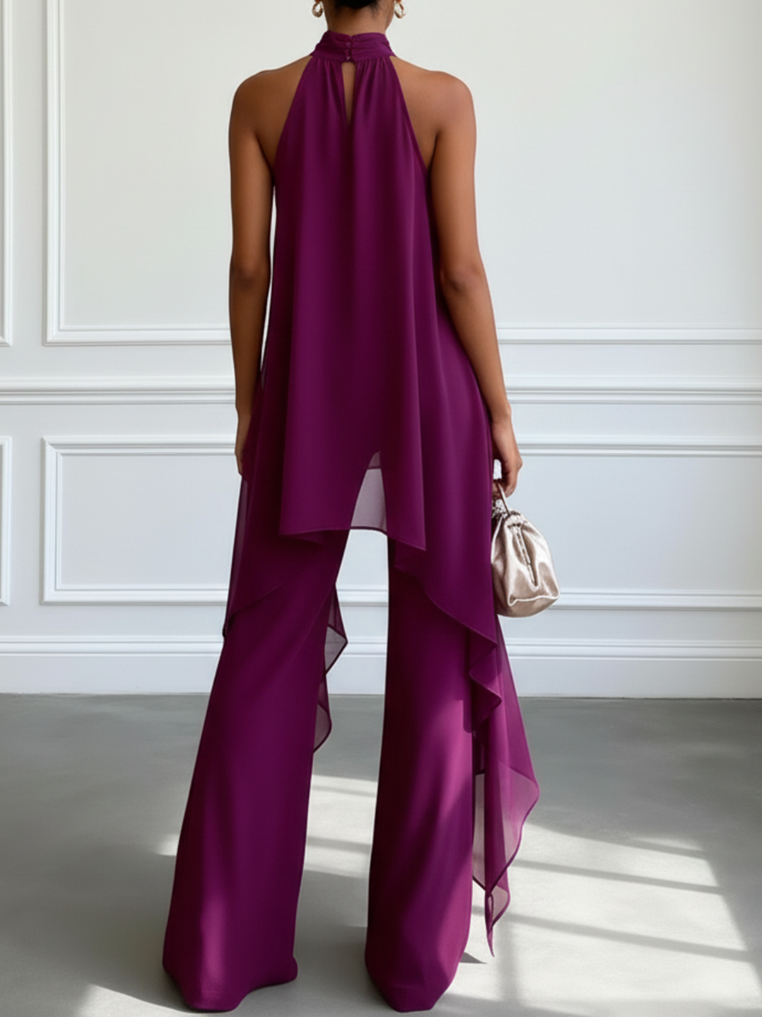 VIOLA | Elegancki Zestaw Halter z Spodniami