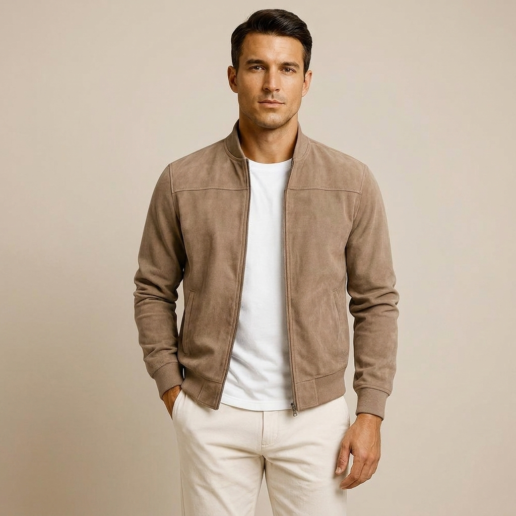 ADRIAN | Zamszowa Kurtka Bomber Premium
