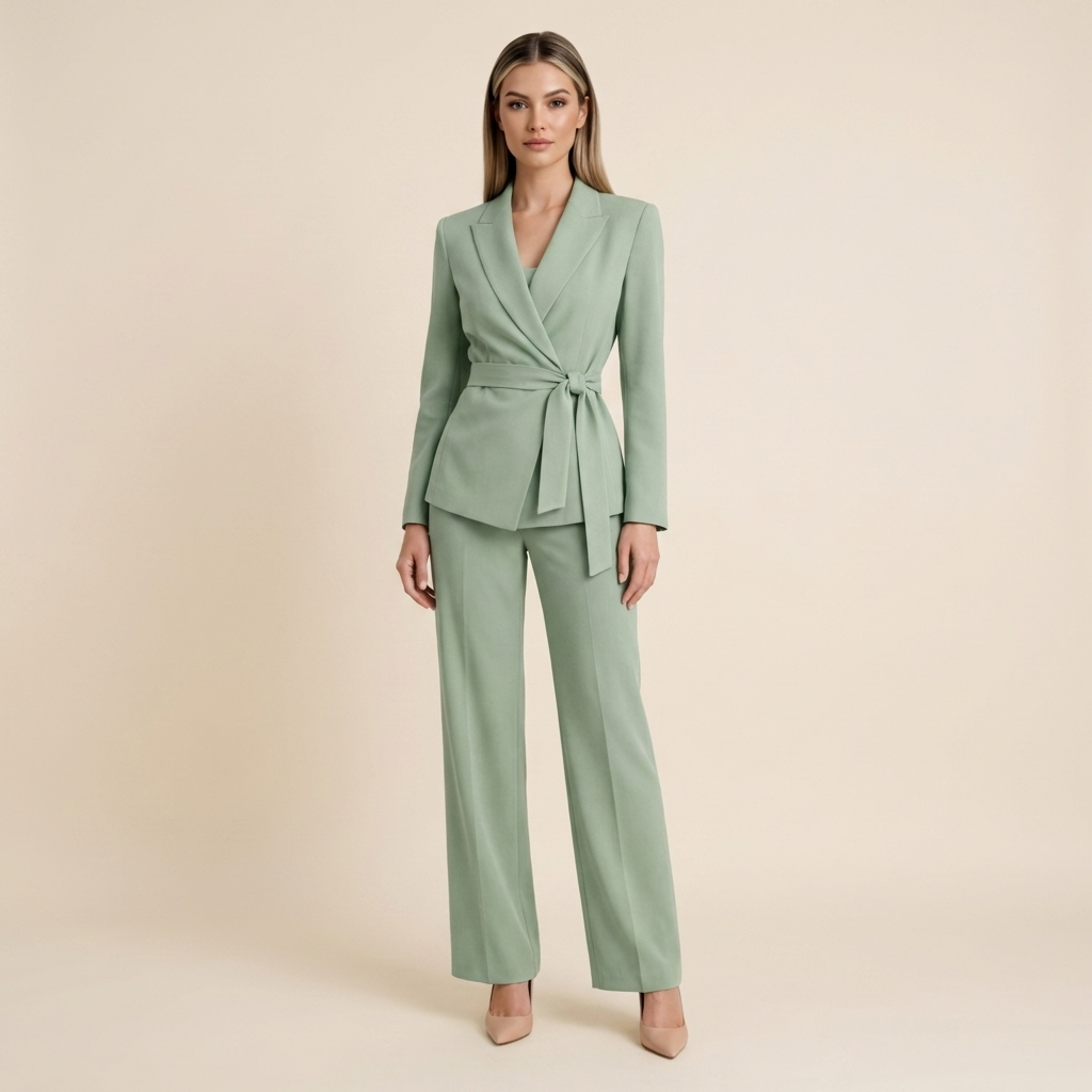 WERONIKA | Elegancki Garnitur z Wiązaniem