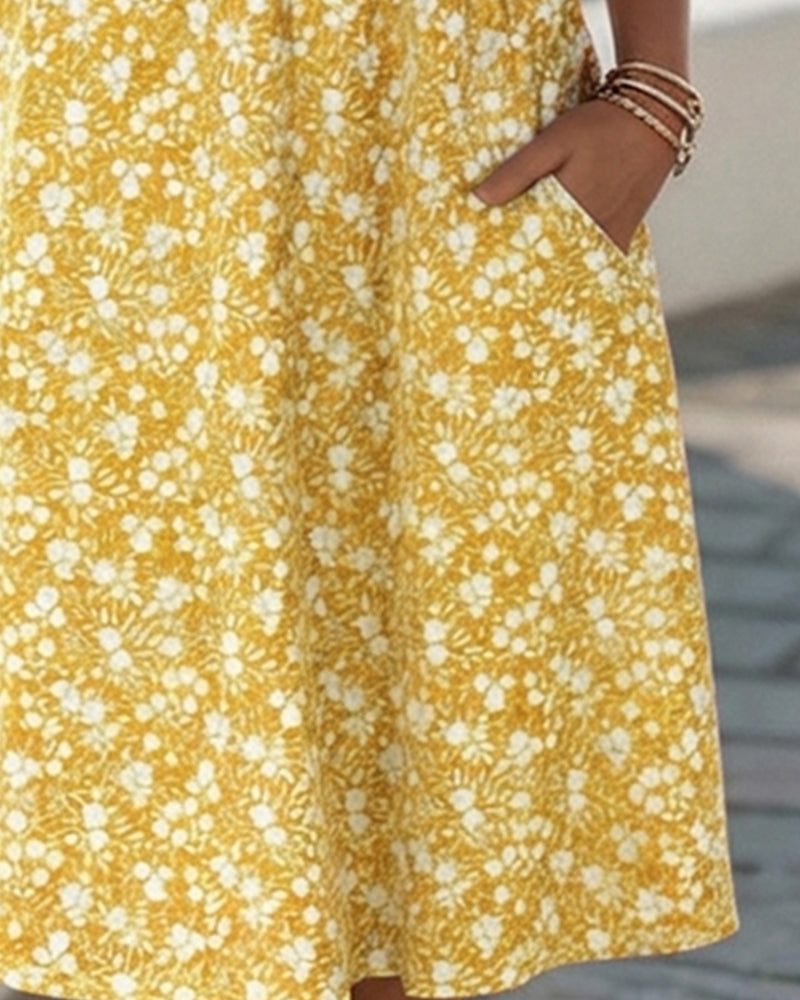 Liva™ Elegant Blomstret Kjole