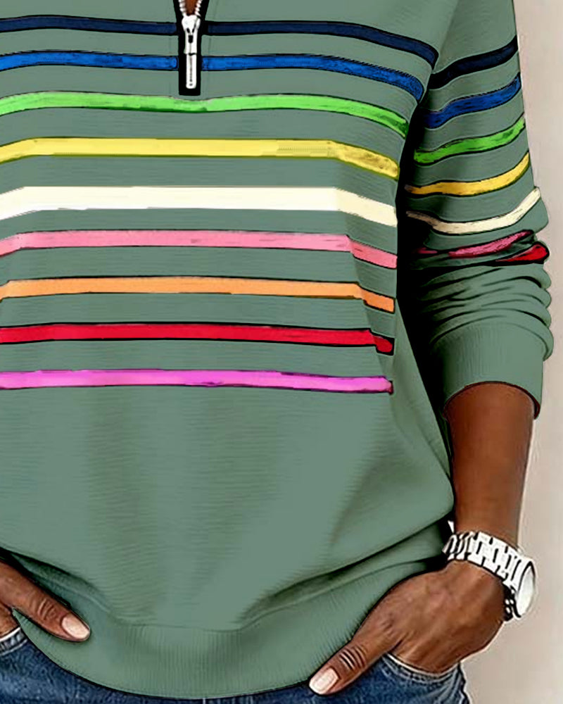 Vienna – Regnbuestribet Zip-sweatshirt