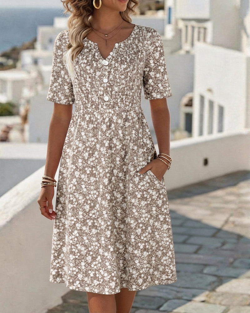 Liva™ Elegant Blomstret Kjole