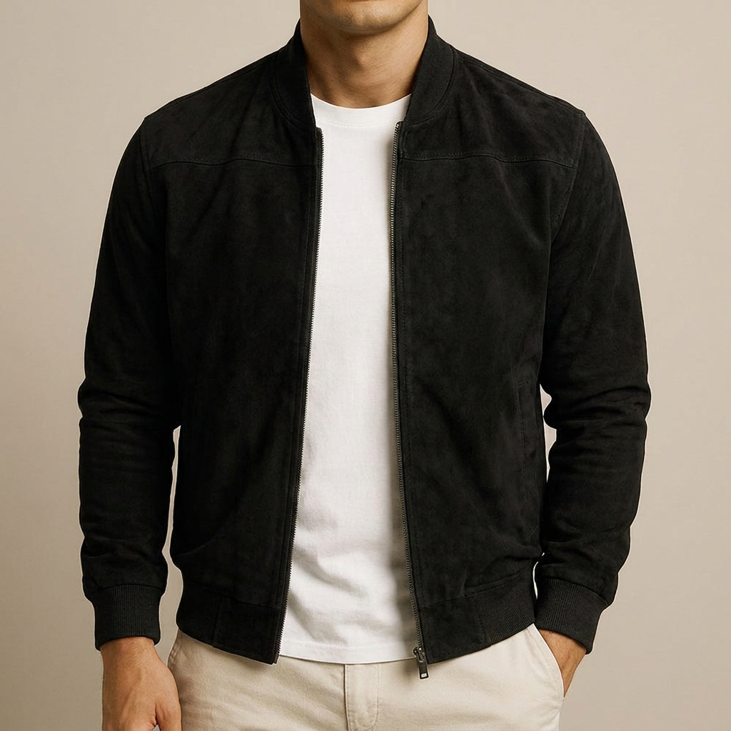 ADRIAN | Zamszowa Kurtka Bomber Premium
