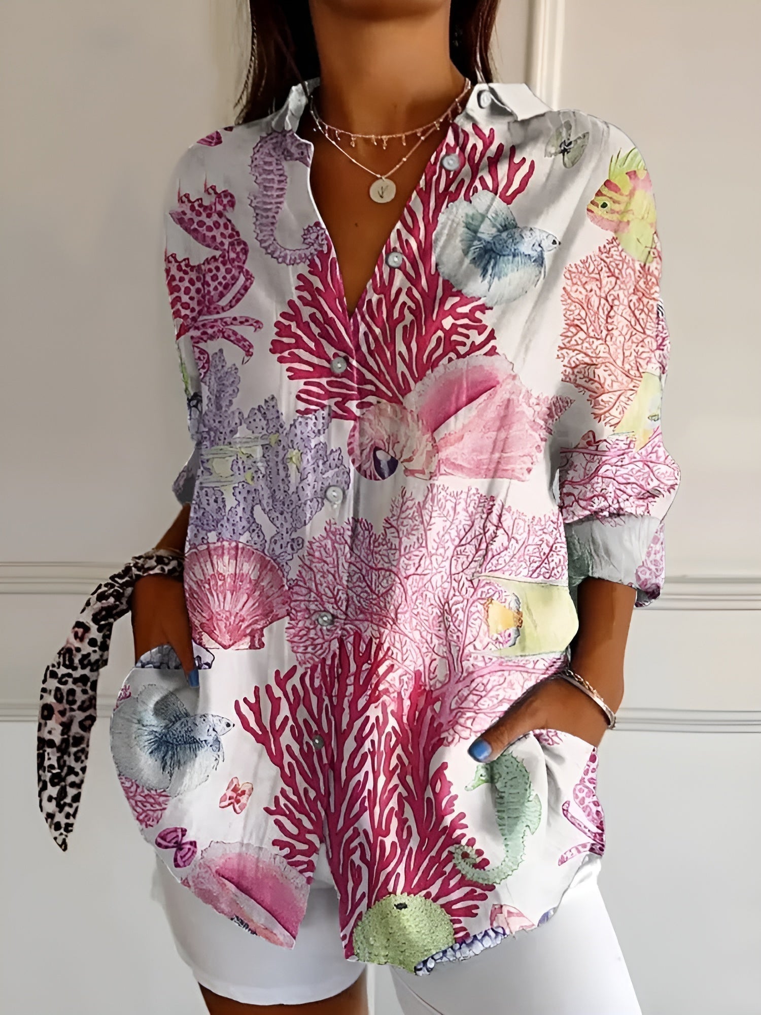 Fiora | Bluzka Ocean Patchwork